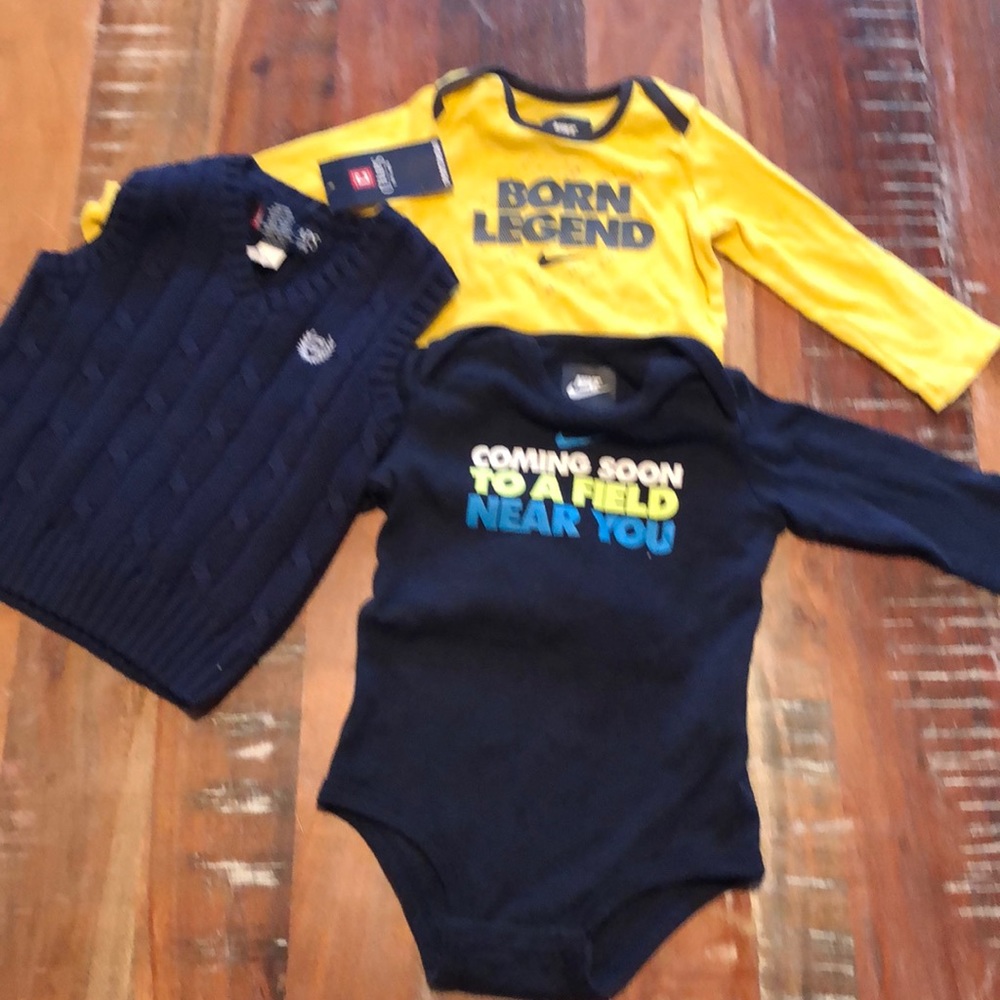 Boys 9-12 mo tops and sweater vest bundle